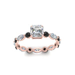 Load image into Gallery viewer, marquise-and-round-eternity-asscher-cut-engagement-ring-with-black-diamond-in-rose-gold-FDEWB9398ASRGBLACKANGLE5-NL-RG.jpg?v=1756456464