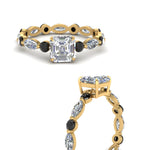 Load image into Gallery viewer, marquise-and-round-eternity-asscher-cut-engagement-ring-with-black-diamond-in-yellow-gold-FDEWB9398ASRGBLACKANGLE3-NL-YG.jpg?v=1756456464