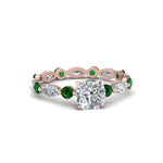 Load image into Gallery viewer, marquise-and-round-eternity-cushion-cut-diamond-engagement-ring-with-emerald-in-rose-gold-FDEWB9398CURGEMGR-NL-RG.jpg?v=1756456481
