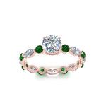 Load image into Gallery viewer, marquise-and-round-eternity-cushion-cut-diamond-engagement-ring-with-emerald-in-rose-gold-FDEWB9398CURGEMGRANGLE5-NL-RG_8c204f96-0527-418c-85c6-a2eba018efc6.jpg?v=1756456630
