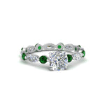 Load image into Gallery viewer, marquise-and-round-eternity-cushion-cut-diamond-engagement-ring-with-emerald-in-white-gold-FDEWB9398CURGEMGR-NL-WG.jpg?v=1756456480
