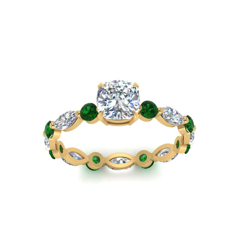 marquise-and-round-eternity-cushion-cut-diamond-engagement-ring-with-emerald-in-yellow-gold-FDEWB9398CURGEMGRANGLE5-NL-YG.jpg?v=1756456481