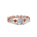Load image into Gallery viewer, marquise-and-round-eternity-cushion-cut-diamond-engagement-ring-with-orange-sapphire-in-rose-gold-FDEWB9398CURGSAOR-NL-RG.jpg?v=1756456481
