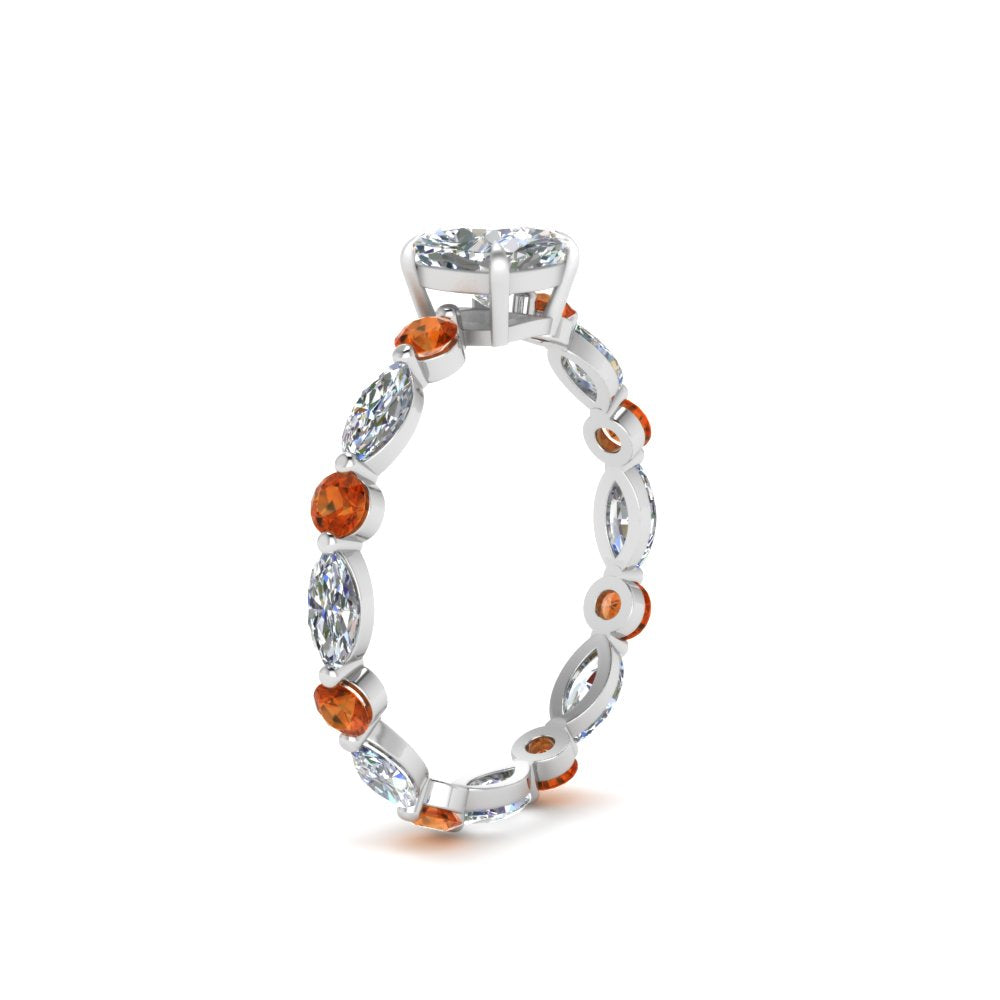 marquise-and-round-eternity-cushion-cut-diamond-engagement-ring-with-orange-sapphire-in-white-gold-FDEWB9398CURGSAORANGLE2-NL-WG.jpg?v=1756456481