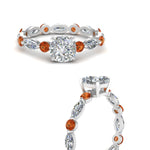 Load image into Gallery viewer, marquise-and-round-eternity-cushion-cut-diamond-engagement-ring-with-orange-sapphire-in-white-gold-FDEWB9398CURGSAORANGLE3-NL-WG_2da133a7-c798-4d45-bed8-5ba572d1a9fb.jpg?v=1756456630
