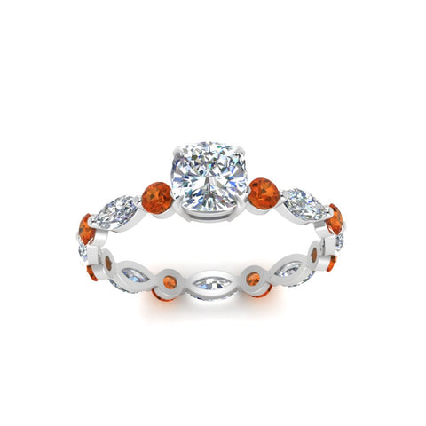 marquise-and-round-eternity-cushion-cut-diamond-engagement-ring-with-orange-sapphire-in-white-gold-FDEWB9398CURGSAORANGLE5-NL-WG.jpg?v=1756456481