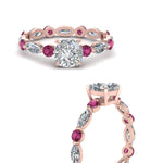 Load image into Gallery viewer, marquise-and-round-eternity-cushion-cut-diamond-engagement-ring-with-pink-sapphire-in-rose-gold-FDEWB9398CURGSADRPIANGLE3-NL-RG.jpg?v=1756456481
