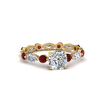 Load image into Gallery viewer, marquise-and-round-eternity-cushion-cut-diamond-engagement-ring-with-ruby-in-yellow-gold-FDEWB9398CURGRUDR-NL-YG.jpg?v=1756456481

