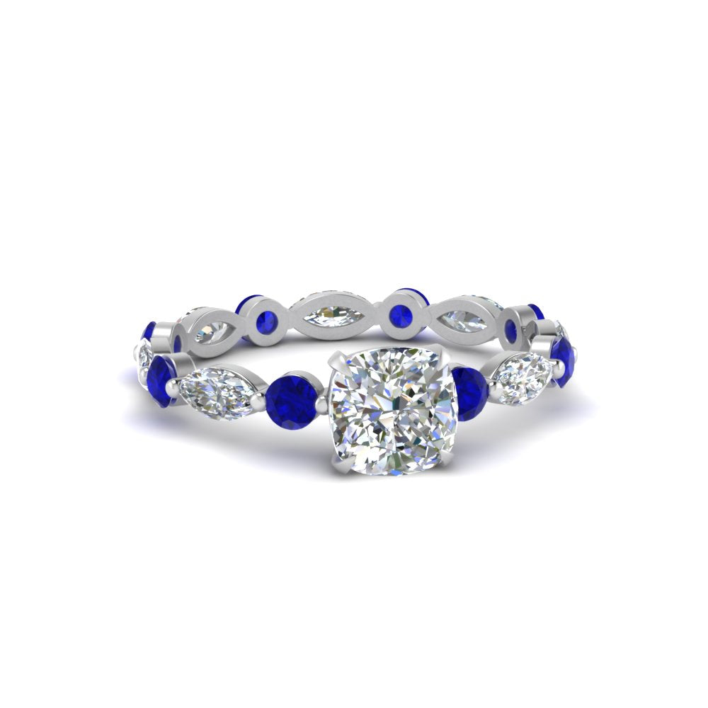 marquise-and-round-eternity-cushion-cut-diamond-engagement-ring-with-sapphire-in-white-gold-FDEWB9398CURGSABL-NL-WG.jpg?v=1756456480