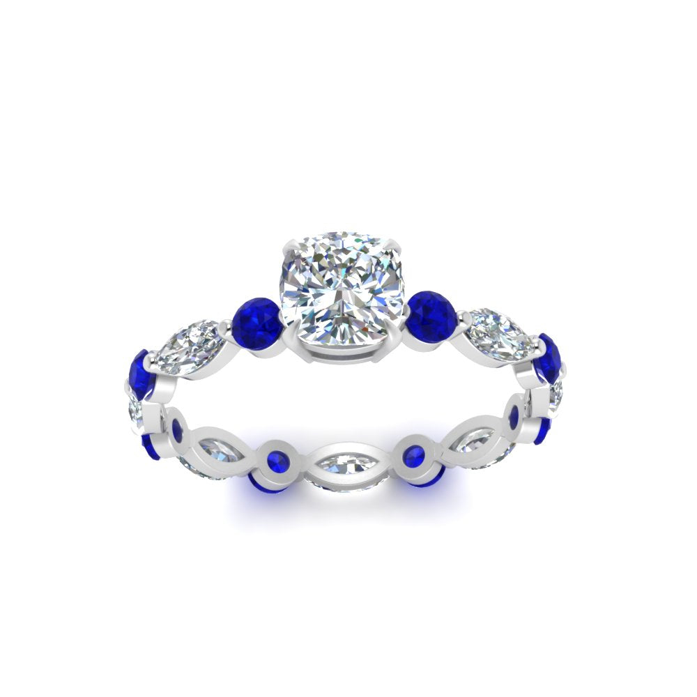 marquise-and-round-eternity-cushion-cut-diamond-engagement-ring-with-sapphire-in-white-gold-FDEWB9398CURGSABLANGLE5-NL-WG.jpg?v=1756456481