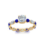 Load image into Gallery viewer, marquise-and-round-eternity-cushion-cut-diamond-engagement-ring-with-sapphire-in-yellow-gold-FDEWB9398CURGSABLANGLE5-NL-YG.jpg?v=1756456481
