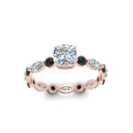 Load image into Gallery viewer, marquise-and-round-eternity-cushion-cut-engagement-ring-with-black-diamond-in-rose-gold-FDEWB9398CURGBLACKANGLE5-NL-RG.jpg?v=1756456481
