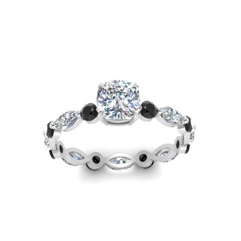 marquise-and-round-eternity-cushion-cut-engagement-ring-with-black-diamond-in-white-gold-FDEWB9398CURGBLACKANGLE5-NL-WG.jpg?v=1756456481