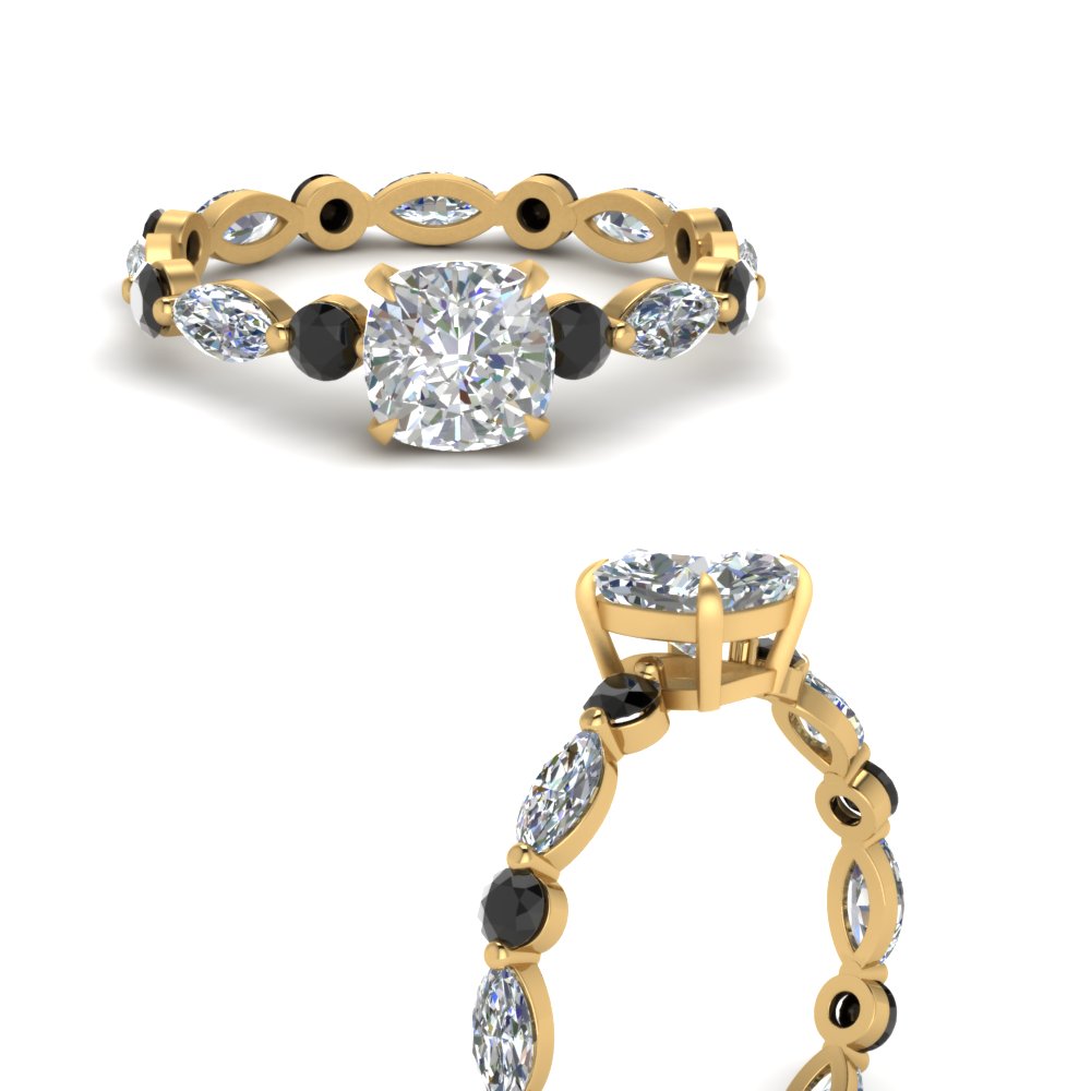 marquise-and-round-eternity-cushion-cut-engagement-ring-with-black-diamond-in-yellow-gold-FDEWB9398CURGBLACKANGLE3-NL-YG.jpg?v=1756456481
