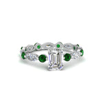 Load image into Gallery viewer, marquise-and-round-eternity-emerald-cut-diamond-engagement-ring-with-emerald-in-white-gold-FDEWB9398EMRGEMGR-NL-WG.jpg?v=1756456494
