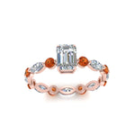 Load image into Gallery viewer, marquise-and-round-eternity-emerald-cut-diamond-engagement-ring-with-orange-sapphire-in-rose-gold-FDEWB9398EMRGSAORANGLE5-NL-RG_477ff8f7-1259-44fe-8e69-cbdbca7b21bc.jpg?v=1756456642
