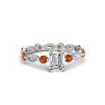 Load image into Gallery viewer, marquise-and-round-eternity-emerald-cut-diamond-engagement-ring-with-orange-sapphire-in-white-gold-FDEWB9398EMRGSAOR-NL-WG.jpg?v=1756456495
