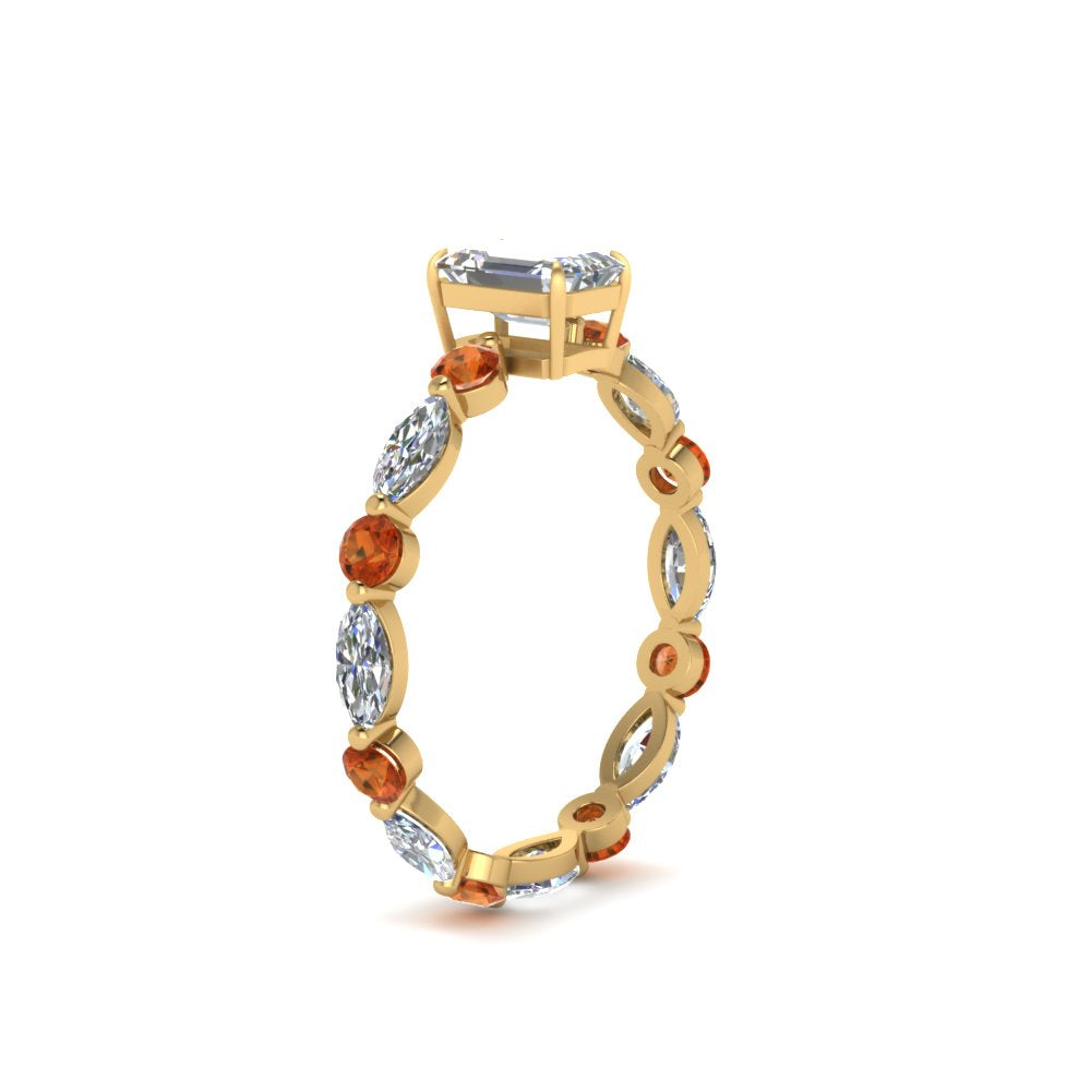 marquise-and-round-eternity-emerald-cut-diamond-engagement-ring-with-orange-sapphire-in-yellow-gold-FDEWB9398EMRGSAORANGLE2-NL-YG.jpg?v=1756456495