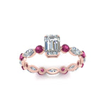 Load image into Gallery viewer, marquise-and-round-eternity-emerald-cut-diamond-engagement-ring-with-pink-sapphire-in-rose-gold-FDEWB9398EMRGSADRPIANGLE5-NL-RG.jpg?v=1756456494
