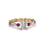 Load image into Gallery viewer, marquise-and-round-eternity-emerald-cut-diamond-engagement-ring-with-pink-sapphire-in-yellow-gold-FDEWB9398EMRGSADRPI-NL-YG.jpg?v=1756456494
