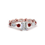 Load image into Gallery viewer, marquise-and-round-eternity-emerald-cut-diamond-engagement-ring-with-ruby-in-rose-gold-FDEWB9398EMRGRUDR-NL-RG.jpg?v=1756456495
