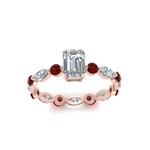 Load image into Gallery viewer, marquise-and-round-eternity-emerald-cut-diamond-engagement-ring-with-ruby-in-rose-gold-FDEWB9398EMRGRUDRANGLE5-NL-RG.jpg?v=1756456495
