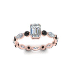 Load image into Gallery viewer, marquise-and-round-eternity-emerald-cut-engagement-ring-with-black-diamond-in-rose-gold-FDEWB9398EMRGBLACKANGLE5-NL-RG.jpg?v=1756456495
