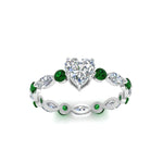 Load image into Gallery viewer, marquise-and-round-eternity-heart-shaped-diamond-engagement-ring-with-emerald-in-white-gold-FDEWB9398HTRGEMGRANGLE5-NL-WG.jpg?v=1756456508
