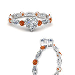 Load image into Gallery viewer, marquise-and-round-eternity-heart-shaped-diamond-engagement-ring-with-orange-sapphire-in-white-gold-FDEWB9398HTRGSAORANGLE3-NL-WG.jpg?v=1756456509
