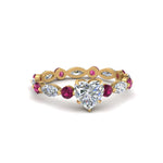 Load image into Gallery viewer, marquise-and-round-eternity-heart-shaped-diamond-engagement-ring-with-pink-sapphire-in-yellow-gold-FDEWB9398HTRGSADRPI-NL-YG.jpg?v=1756456509
