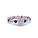Load image into Gallery viewer, marquise-and-round-eternity-heart-shaped-diamond-engagement-ring-with-sapphire-in-rose-gold-FDEWB9398HTRGSABL-NL-RG.jpg?v=1756456509
