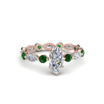 Load image into Gallery viewer, marquise-and-round-eternity-marquise-cut-diamond-engagement-ring-with-emerald-in-rose-gold-FDEWB9398MQRGEMGR-NL-RG.jpg?v=1756456524
