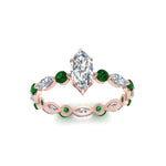 Load image into Gallery viewer, marquise-and-round-eternity-marquise-cut-diamond-engagement-ring-with-emerald-in-rose-gold-FDEWB9398MQRGEMGRANGLE5-NL-RG.jpg?v=1756456524
