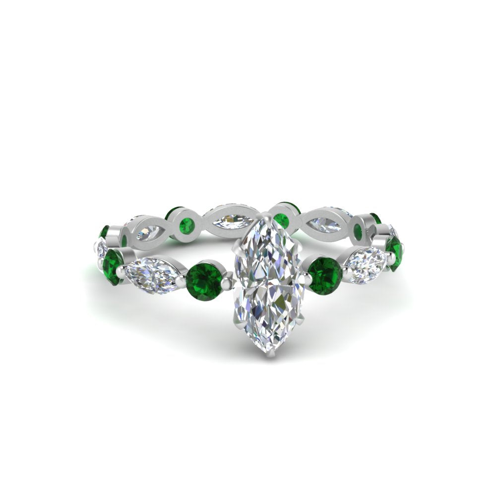 marquise-and-round-eternity-marquise-cut-diamond-engagement-ring-with-emerald-in-white-gold-FDEWB9398MQRGEMGR-NL-WG.jpg?v=1756456524