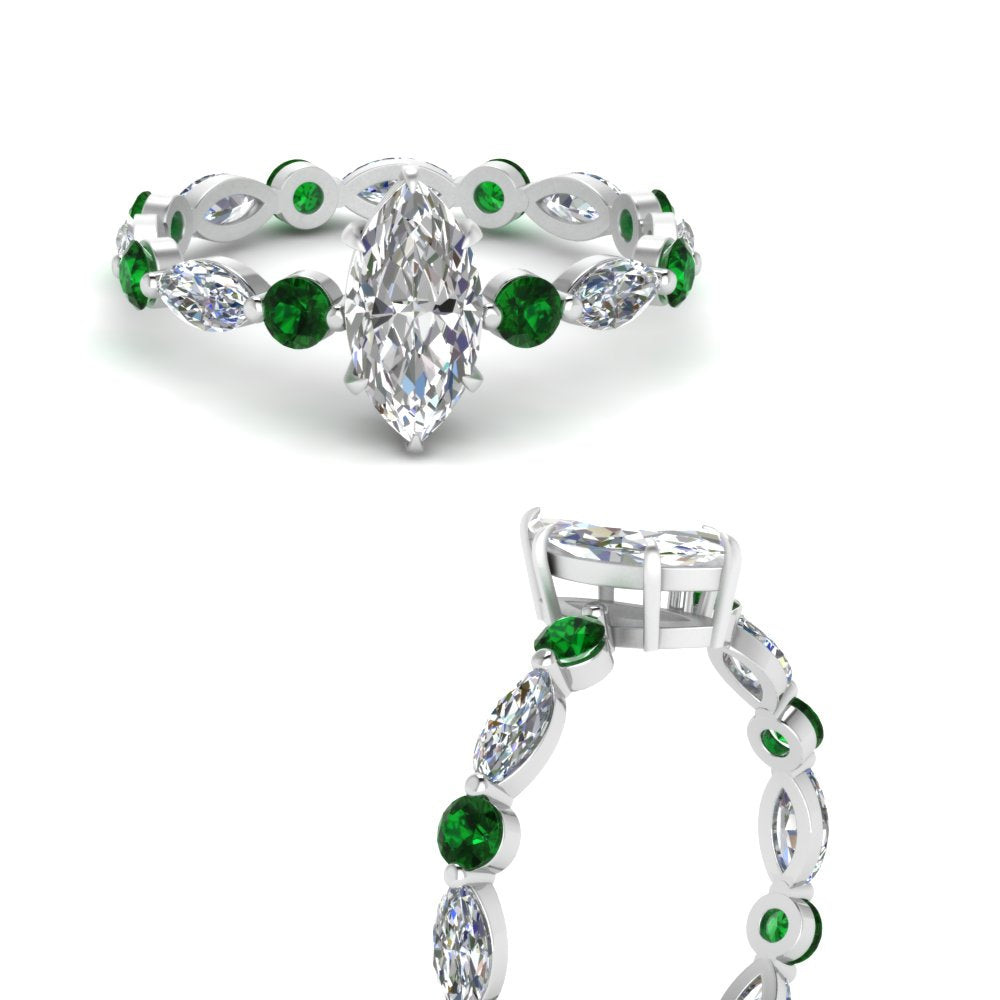 marquise-and-round-eternity-marquise-cut-diamond-engagement-ring-with-emerald-in-white-gold-FDEWB9398MQRGEMGRANGLE3-NL-WG.jpg?v=1756456524