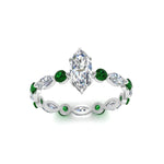 Load image into Gallery viewer, marquise-and-round-eternity-marquise-cut-diamond-engagement-ring-with-emerald-in-white-gold-FDEWB9398MQRGEMGRANGLE5-NL-WG.jpg?v=1756456524
