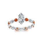 Load image into Gallery viewer, marquise-and-round-eternity-marquise-cut-diamond-engagement-ring-with-orange-sapphire-in-white-gold-FDEWB9398MQRGSAORANGLE5-NL-WG.jpg?v=1756456524
