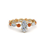 Load image into Gallery viewer, marquise-and-round-eternity-marquise-cut-diamond-engagement-ring-with-orange-sapphire-in-yellow-gold-FDEWB9398MQRGSAOR-NL-YG.jpg?v=1756456524
