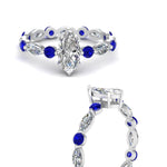 Load image into Gallery viewer, marquise-and-round-eternity-marquise-cut-diamond-engagement-ring-with-sapphire-in-white-gold-FDEWB9398MQRGSABLANGLE3-NL-WG.jpg?v=1756456524
