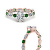 Load image into Gallery viewer, marquise-and-round-eternity-oval-shaped-diamond-engagement-ring-with-emerald-in-rose-gold-FDEWB9398OVRGEMGRANGLE3-NL-RG.jpg?v=1756456540