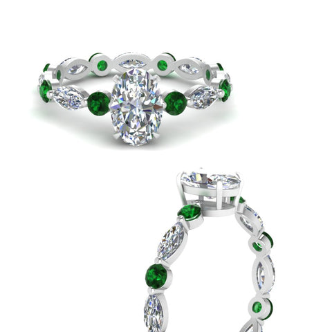 marquise-and-round-eternity-oval-shaped-diamond-engagement-ring-with-emerald-in-white-gold-FDEWB9398OVRGEMGRANGLE3-NL-WG.jpg?v=1756456540