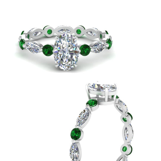 marquise-and-round-eternity-oval-shaped-diamond-engagement-ring-with-emerald-in-white-gold-FDEWB9398OVRGEMGRANGLE3-NL-WG.jpg?v=1756456540