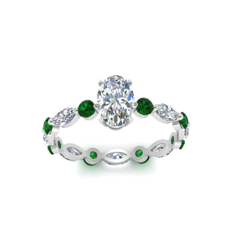 marquise-and-round-eternity-oval-shaped-diamond-engagement-ring-with-emerald-in-white-gold-FDEWB9398OVRGEMGRANGLE5-NL-WG.jpg?v=1756456540