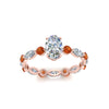 Load image into Gallery viewer, marquise-and-round-eternity-oval-shaped-diamond-engagement-ring-with-orange-sapphire-in-rose-gold-FDEWB9398OVRGSAORANGLE5-NL-RG.jpg?v=1756456540