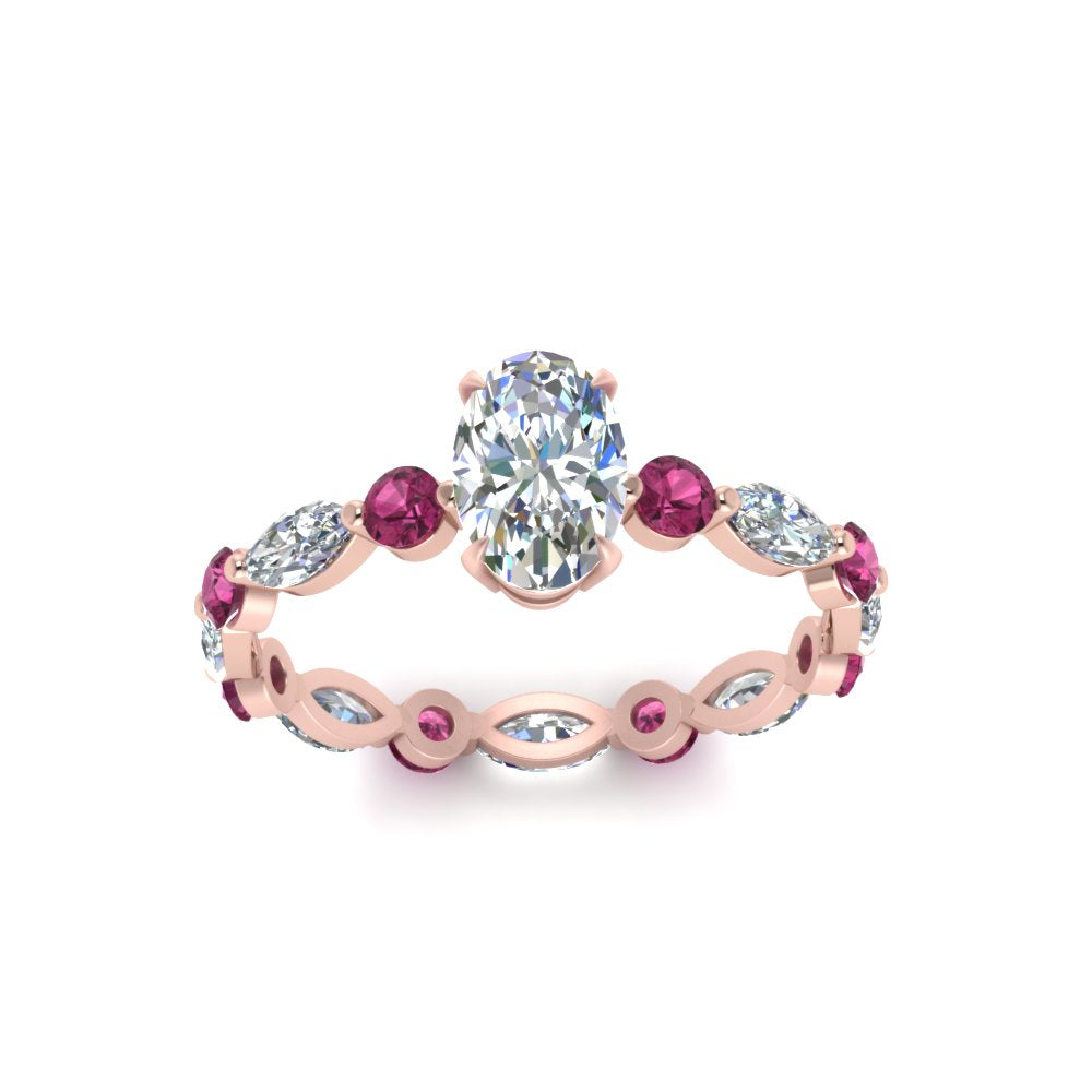 marquise-and-round-eternity-oval-shaped-diamond-engagement-ring-with-pink-sapphire-in-rose-gold-FDEWB9398OVRGSADRPIANGLE5-NL-RG.jpg?v=1756456540