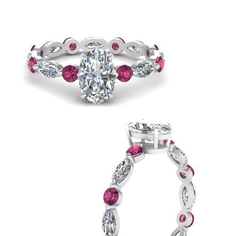 marquise-and-round-eternity-oval-shaped-diamond-engagement-ring-with-pink-sapphire-in-white-gold-FDEWB9398OVRGSADRPIANGLE3-NL-WG.jpg?v=1756456540