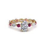 Load image into Gallery viewer, marquise-and-round-eternity-oval-shaped-diamond-engagement-ring-with-pink-sapphire-in-yellow-gold-FDEWB9398OVRGSADRPI-NL-YG.jpg?v=1756456539
