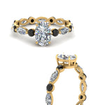 Load image into Gallery viewer, marquise-and-round-eternity-oval-shaped-engagement-ring-with-black-diamond-in-yellow-gold-FDEWB9398OVRGBLACKANGLE3-NL-YG.jpg?v=1756456540
