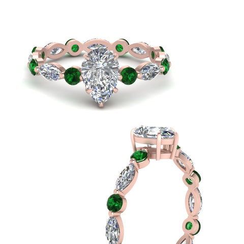 marquise-and-round-eternity-pear-shaped-diamond-engagement-ring-with-emerald-in-rose-gold-FDEWB9398PERGEMGRANGLE3-NL-RG.jpg?v=1756456555