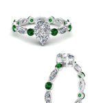 Load image into Gallery viewer, marquise-and-round-eternity-pear-shaped-diamond-engagement-ring-with-emerald-in-white-gold-FDEWB9398PERGEMGRANGLE3-NL-WG_6952d2c0-3c9a-4529-99c2-07755204266a.jpg?v=1756456684
